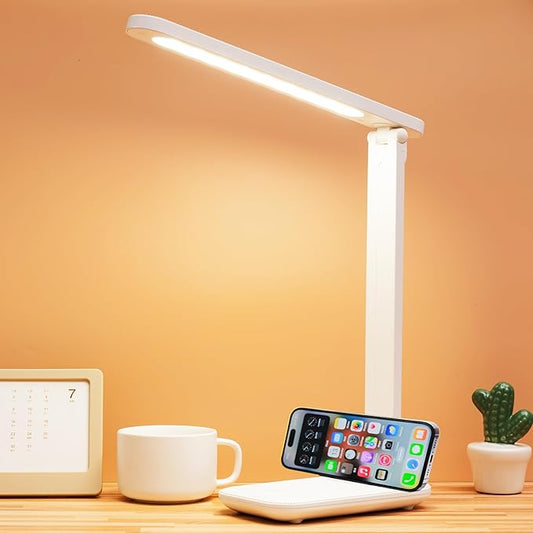 Led Desk Lamp Dimmable Desk Light Reading Lamp 3 Lighting Modes, Eye Protection Lamp Desk Accessories, Study Desk Lamp Equipped USB Charger Suitable for Home Office is for Gift Giving